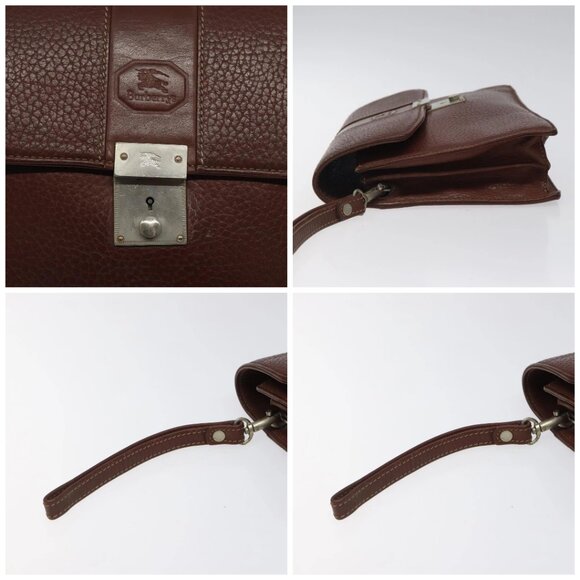 Burberrys Clutch Bag Leather Brown Auth ti2967 - Picture 16 of 16